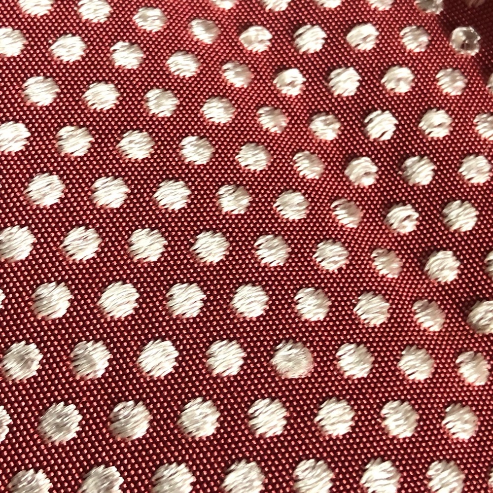 Vintage Red and white polka dot embroidered fabric 5 yards